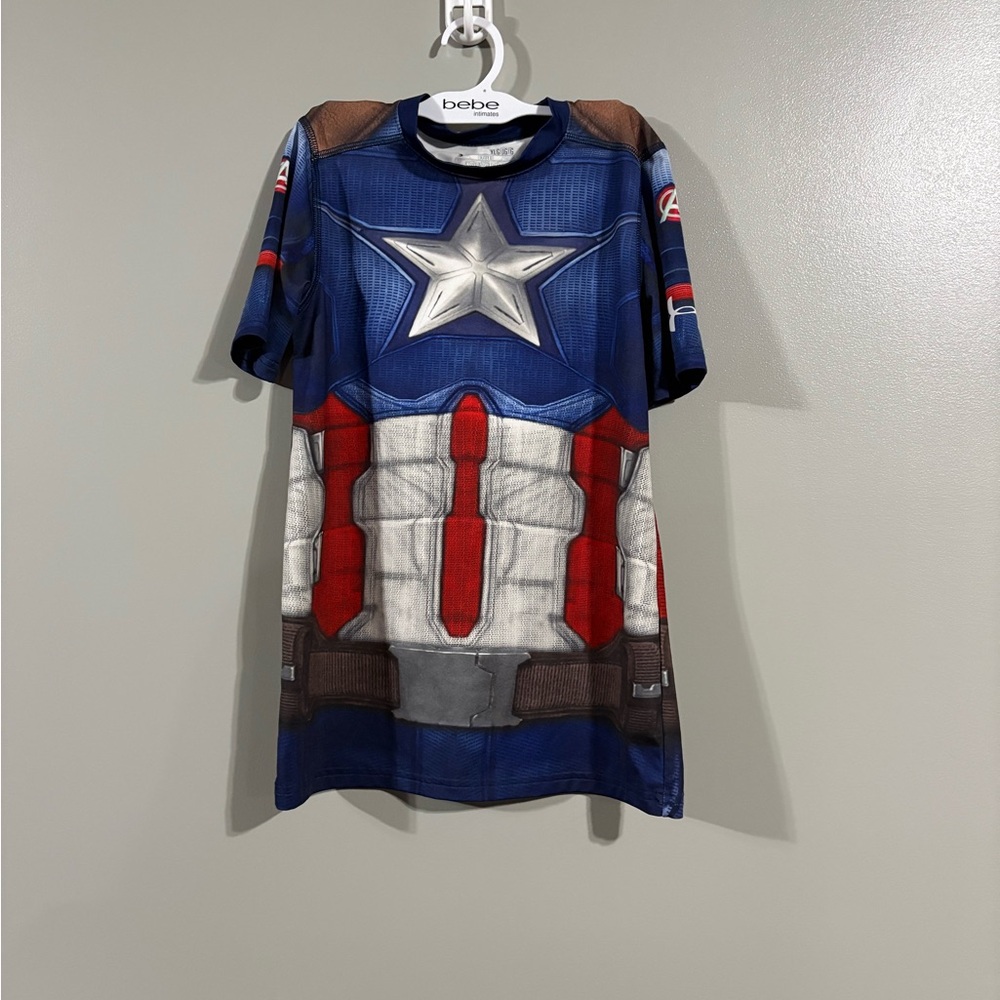 Kids Captain America T-Shirt - Blue and Red